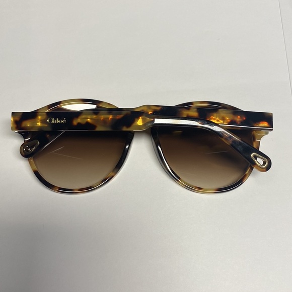 Chloe Womens Gradient Brown Round Sunglasses - Picture 5 of 8